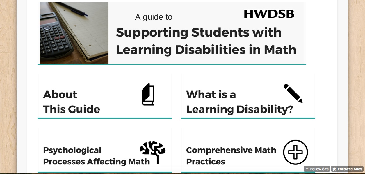 Supporting Students with Learning Disabilities in Math Centre for Success