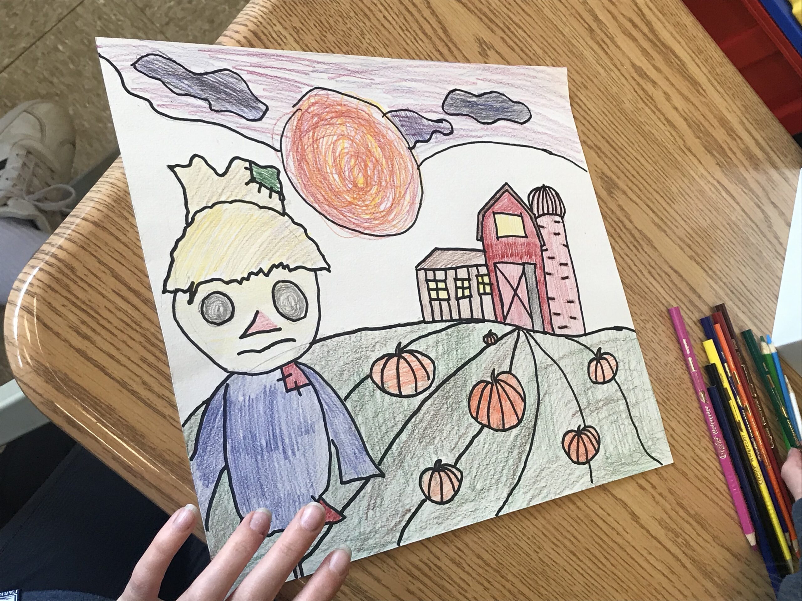 One Point Perspective Pumpkin Patch Landscapes Mrs. Grade 6