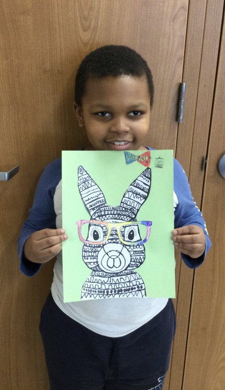 Spring Art – Funky Bunny – Mrs. Coffer – Tiffany Hills