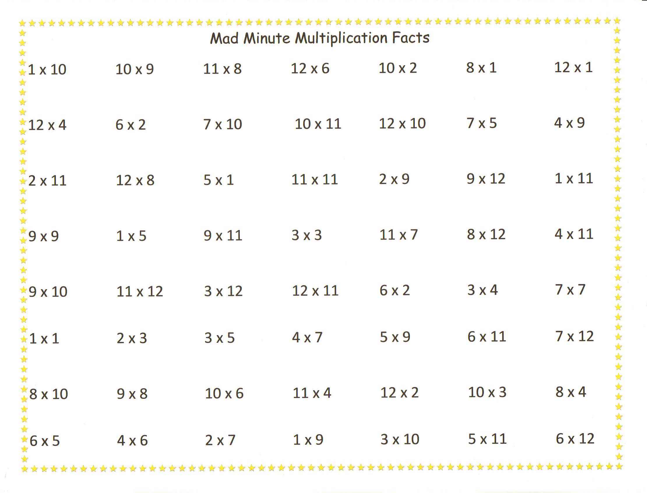 Greenway's Class » Mad Minutes Day 2